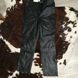 ECHTES LEDER NWT black leather women’s motorcycle pants size 12 - NWT